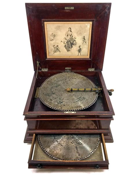 1860s music box metal disc|antique metal music boxes.